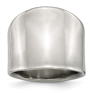 Black Bow Jewelry Ladies 17mm Stainless Steel Polished Concaved Tapered Ring - 1 of 4
