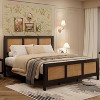 Bed Frame with Headboard, Bohemian Rattan Platform Bed Frame with Strong Metal Slats Support, No Box Spring Needed, Noise-Free Design - 4 of 4