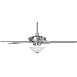 52" Casa Vieja Modern Indoor Ceiling Fan with Light LED Dimmable Remote Brushed Nickel Alabaster Glass Living Room Kitchen Bedroom - 1 of 4