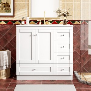 ChicFurnit 36 Inch Bathroom Vanity with Sink Freestanding Storage Cabinet with Soft Close Drawer Adjustable Shelf for Bathroom, 18.3"*36"*34" - 1 of 4
