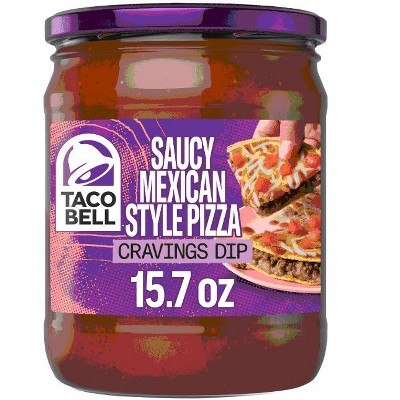 Taco Bell Saucy Mexican Style Pizza Cravings Dip, 15.7 oz Jar (Pack of 2)