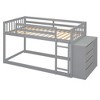 NicBex Twin Size Bunk Bed Loft Bed Pine Bed Frame with 4 Drawers and 3 Shelves, Ladder and Full Length Guardrail, No Box Spring Required - 3 of 4