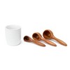 Nambe x Tom Papa Breaking Bread Canister with Utensils - Stoneware Storage Jar with Acacia Wood Measuring Spoons (2, 1, 1/2 tbsp) - Cutlery Container - 2 of 4