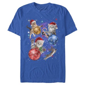 Men's Lost Gods Xmas Cats in Space T-Shirt - 1 of 4