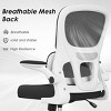 Lirago Ergonomic Office Chair Adjustable Height Lumbar Support, Breathable Mesh Seat & Flip-Up Armrests Swivel Rolling Chair White - 4 of 4