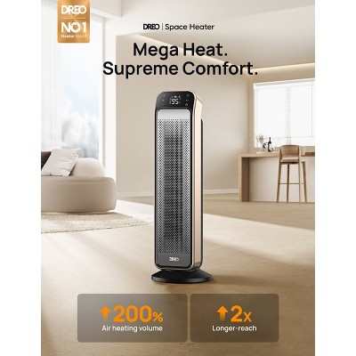 DREO 1500W Solaris Max 25" Ceramic Space Heater Oscillating Fast Heat and Ultra-Quiet ECO Mode Remote — detail 7