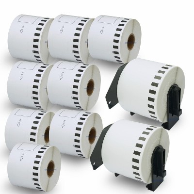 BETCKEY - Compatible Continuous Labels Replacement for Brother DK-2205  Use with Brother QL Label Printers 10 Rolls + 2 Reusable Cartridges
