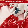 3Pcs Christmas Decorative Bedding Set with 1 Reversible Printed Duvet Cover & 2 Pillow Shams, Soft Microfiber Red Holiday Xmas Tree Patchwork - 3 of 4