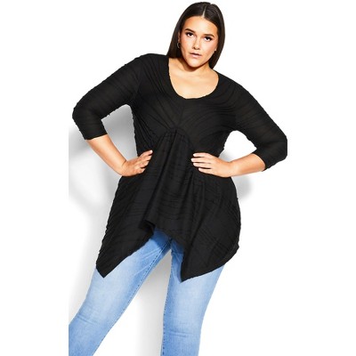 Finley (Plus Size) Ribbon Accent Top