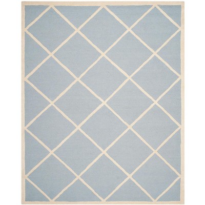 Light Blue and Ivory Hand-Tufted Wool Area Rug