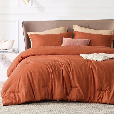 Bedsure | 2/3 Pcs Comforter Set Solid Cationic Dyeing Soft & Cozy Bedding Set