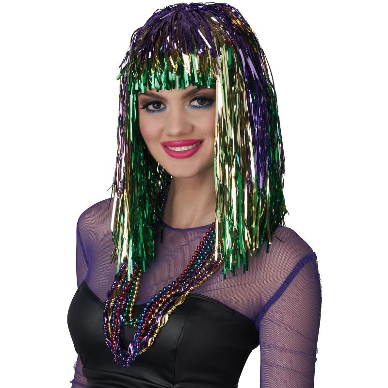 California Costumes Mardi Gras Tinsel Adult Wig, 1 of 4