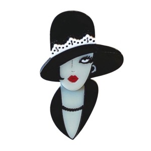 Wrapables Acrylic Fashion Brooch Pin for Sweaters, Coats, Scarves, and Bags, Chic Lady - 1 of 4