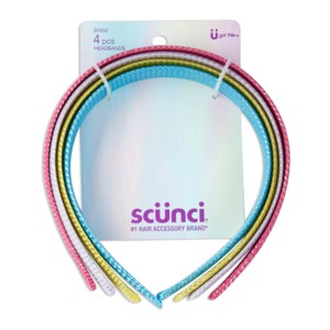 scünci Kids Thin Sparkle  Woven Headbands - Assorted  Brights - 4pcs - 1 of 4