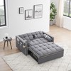 Sleeper Sofa Couch With Pull Out Bed, 105-180 Degrees Adjustable Backrest, Rotating Phone Holder, Storage Bag, ,abstract,gray,55.5x36x30 inches - 2 of 4