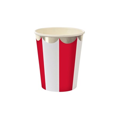 Meri Meri Red Fan Stripe Cups