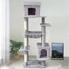 Sapphtopaz Large Multi-Level Cat Tree, 54 Inches Tall with Sisal-Covered Scratching Posts, Ladder, Dangling Ball, Platform for Cats to Play and Rest - 3 of 4