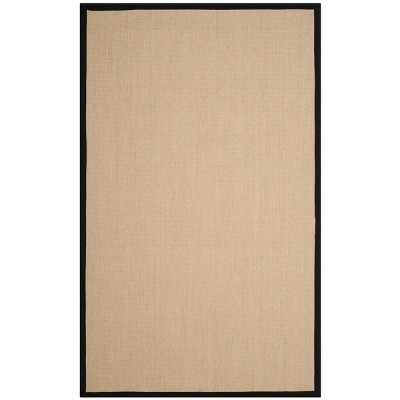 Handmade Beige and Black Jute Sisal 5' x 8' Area Rug