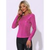 INSPIRE CHIC Women's Metallic Round Neck Long Sleeve Sparkly Disco Party Shiny Top - 4 of 4