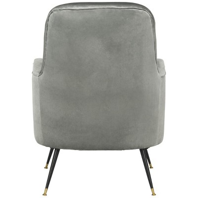 Elegant Transitional Beige Velvet Accent Chair with Gold Cap Legs