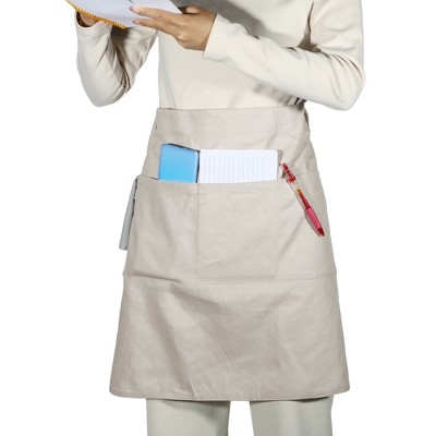 Unique Bargains Waist Apron Half Apron with Pockets 1 Pc