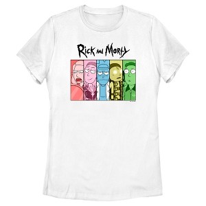 Women's Rick And Morty Colorful Family Panels T-Shirt - 1 of 4