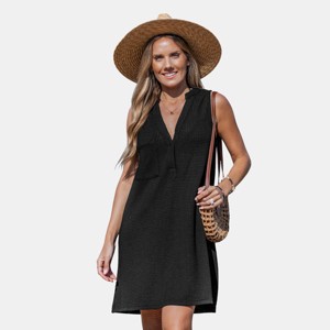 Women's Navy Crochet Sleeveless Cover-Up Dress for Beach Getaways -Cupshe - 1 of 4