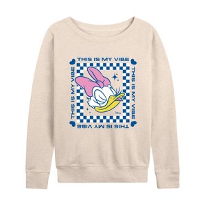 Women's - Disney - Daisy Lightweight French Terry Wide Neck Long Sleeve Shirt - 1 of 4