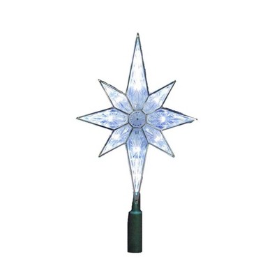 Kurt Adler 10-Light Clear LED Star Christmas Treetop, 10.5in