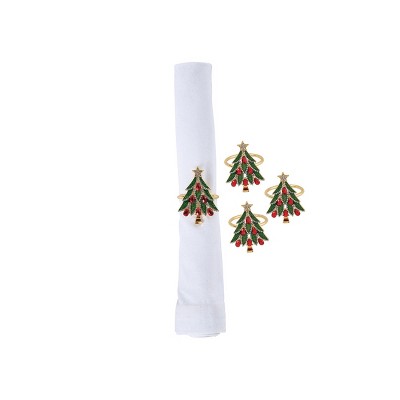 C&F Home Jeweled Tree Napkin Ring, Set of 4