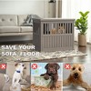 CAVINAS Multi-Functional Pet Crate, Furniture-Style Dog Cage with Lockable Door Used as End Table, Effortless Assembly,Light Brown - 3 of 4