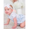 RuffleButts Baby Girls Puff Sleeve Smocked Romper - 4 of 4