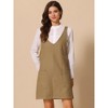 INSPIRE CHIC Women's Sleeveless Casual Denim Adjustable Strap V Neck Front Pockets Overall Mini Dress - 3 of 4