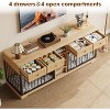 Acekool 82" Double Dog Crate Furniture TV Stand for 2 Large Dogs, 4 Drawers & Shelves, Indoor Dog Cabinet - 4 of 4