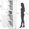 Tall Bathroom Cabinet, Freestanding Storage Cabinet with Glass Doors and Adjustable Shelves and Drawers, 67" Tall Cabinet for Kitchen, Pantry - 2 of 4