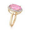 Ross-Simons 5.25 Carat Pink Topaz and .21 ct. t.w. Diamond Ring in 14kt Yellow Gold - 3 of 4