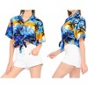 LA LEELA Hawaiian Shirts Womens Summer Button Down Beach Party Short Sleeve Vacation Tops Blouse Shirt Collared Button Up Tee Shirts - image 3 of 4