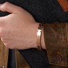 Stainless Steel and Walnut Wood Bracelet with Buckle Clasp, Lightweight Stylish Accessory for Women and Men - 3 of 4