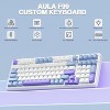 AULA F99 Mechanical Keyboard, Tri-Mode BT5.0 2.4GHz USB-C, Hot Swappable, Gasket Mount, RGB, Linear Switches,Blue/White/Purple - 2 of 4