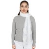 Anna-Kaci Women's Embroidered Floral Lace Scarf Solid Double Layered Faux Pearls Long Wrap Scarf - 3 of 4