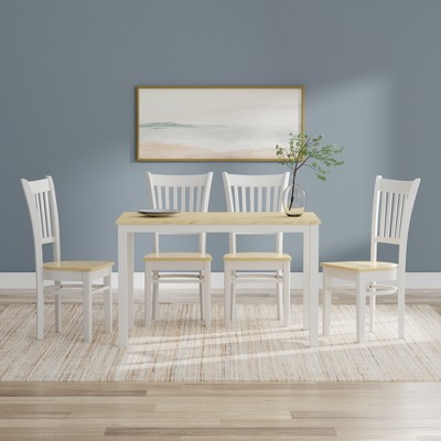Glenwillow Home 48" Wood Dining Table + Spindle Back Dining Chairs Dining Set (3-Piece or 5-Piece Set)
