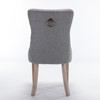 Gulches Collection 2-Pcs Gray Linen Dining Chairs, Tufted High Back with Nailhead Trim, Solid Wood Frame & Steel Spring Cushion - 4 of 4