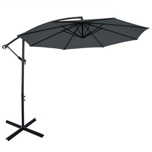 Tangkula 10FT Patio Offset Umbrella 8 Ribs Cantilever Umbrella w/Crank for Poolside Garden - 1 of 4