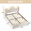 Bed Frame with Adjustable Upholstered Headboard Girls Boucle Platform Bed Frame with Storage Drawers Princess Bed Frame for Kids - 2 of 4