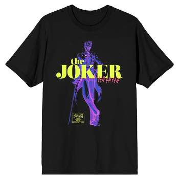 The Joker Text and Character Graphic Men's Black Graphic Tee