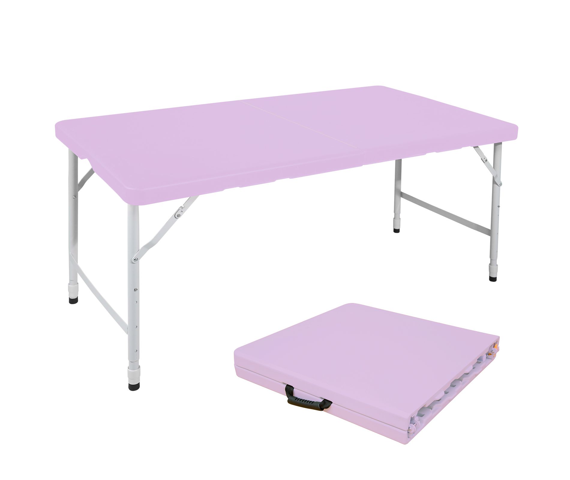 Gulches Light Purple 4ft Portable Folding Table, Heavy-Duty Indoor Outdoor Table, Stain-Resistant for Camping BBQ Party