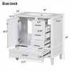 XINGHANZHENXUAN Modern Bathroom Vanity with Sink, 3 Drawers, Solid Wood Frame, Ceramic Countertop, Easy Assembly - 2 of 4
