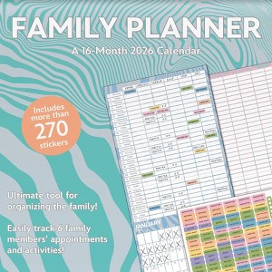 Trends International 2026 Family Planner Sticker 12"x12" Wall Calendar - 1 of 4