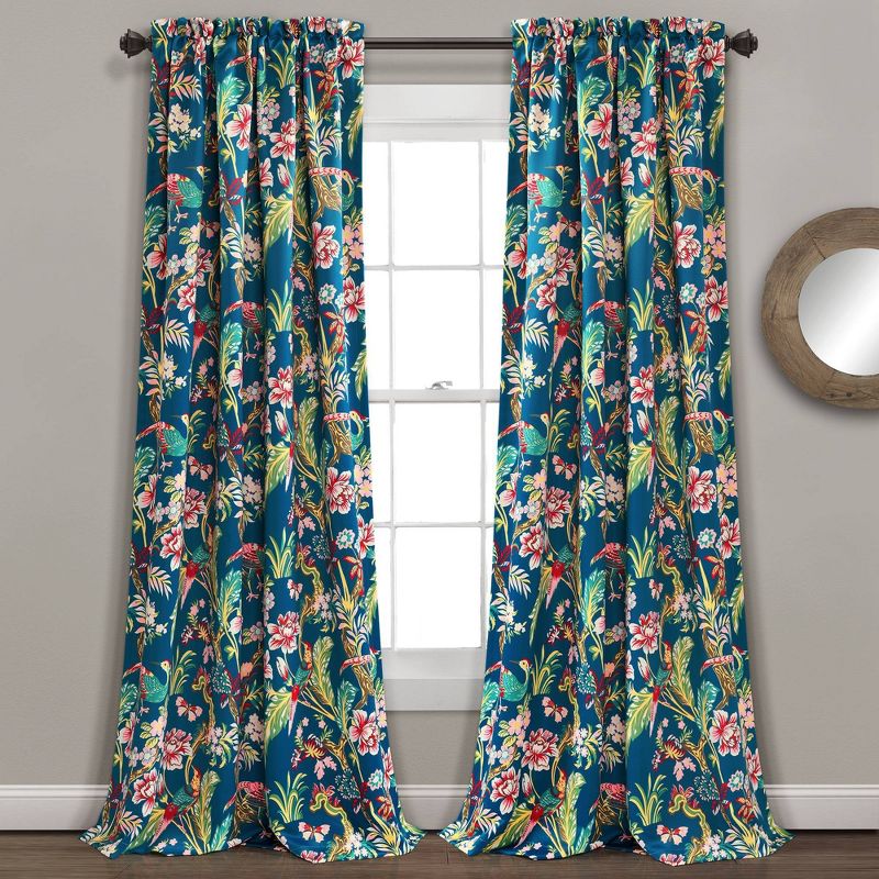 Set of 2 Dolores Light Filtering Window Curtain Panels - Lush Décor, 1 of 16