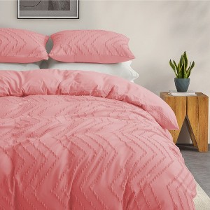 Peace Nest Tufted Clipped Jacquard Geometric Duvet Cover & Pillowcase Set - 1 of 4